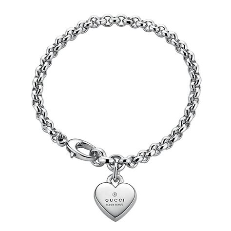 gucci trademark silver heart motif bracelet|trademark necklace with heart pendant.